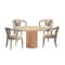 Manhattan Comfort 5-Piece Hathaway 47.24 Round Dining Set in Natural with 4 Palmer Dining Armchairs in Gold Dust 4-DT03DC088AR-NAGD - alternate 9